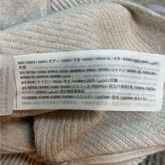 ABERCROMBIE & FITCH ONE SHOULDER RIBBED KNIT BEIGE THONG STYLE BODYSUIT SZ M - Picture 9 of 11